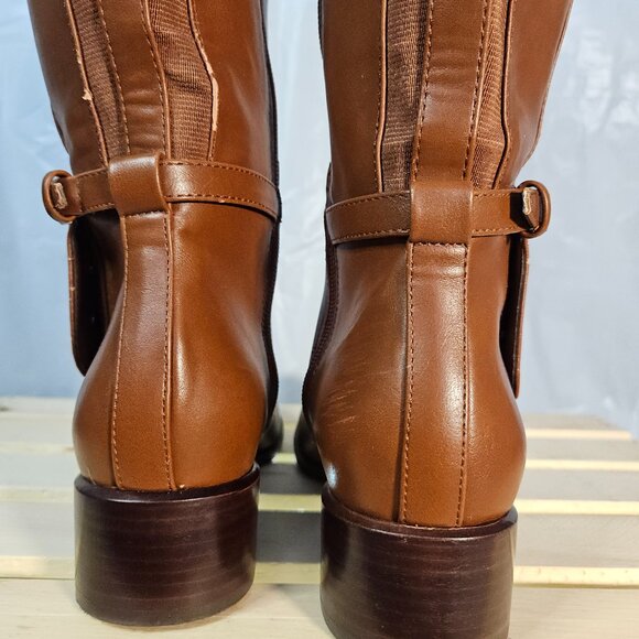Tommy Hilfiger Riding Boots – Brown Leather Tall Equestrian Boots 6.5 - Picture 9 of 12